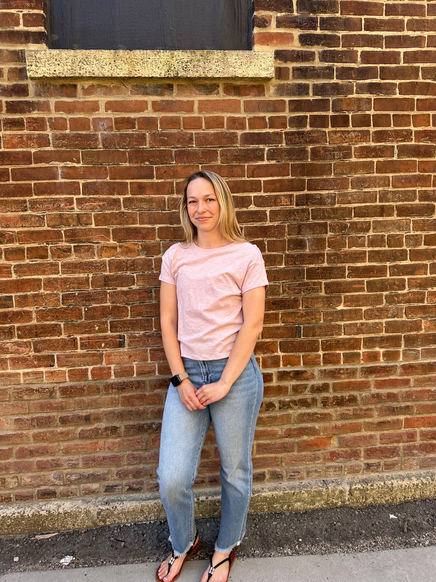 Torrie Modern Slub Tee in Lilac Gray