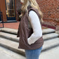 Ava Reversible Vest in Brown