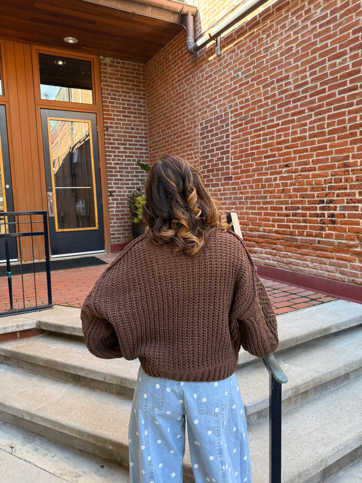 Kenzi Brown Cable Knit Sweater