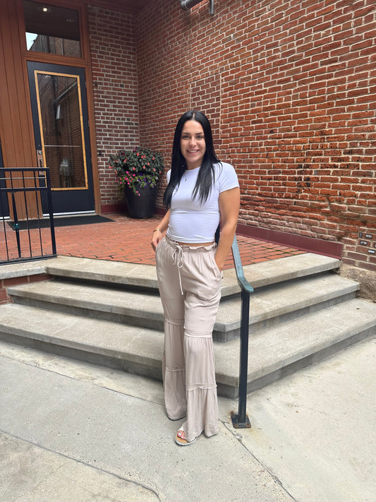 Rachel Palazzo Pants in Tan