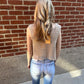 Amber Crochet Tank in Tan