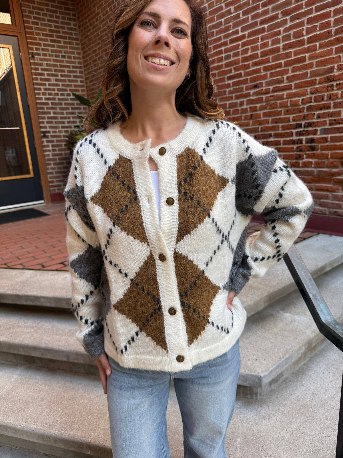 Renee Checkered Button Up Cardigan