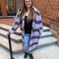 Faye Purple, Green & Tan Plaid Coat