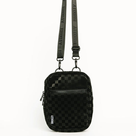 Shadow Checkered Crossbody Sling in Black
