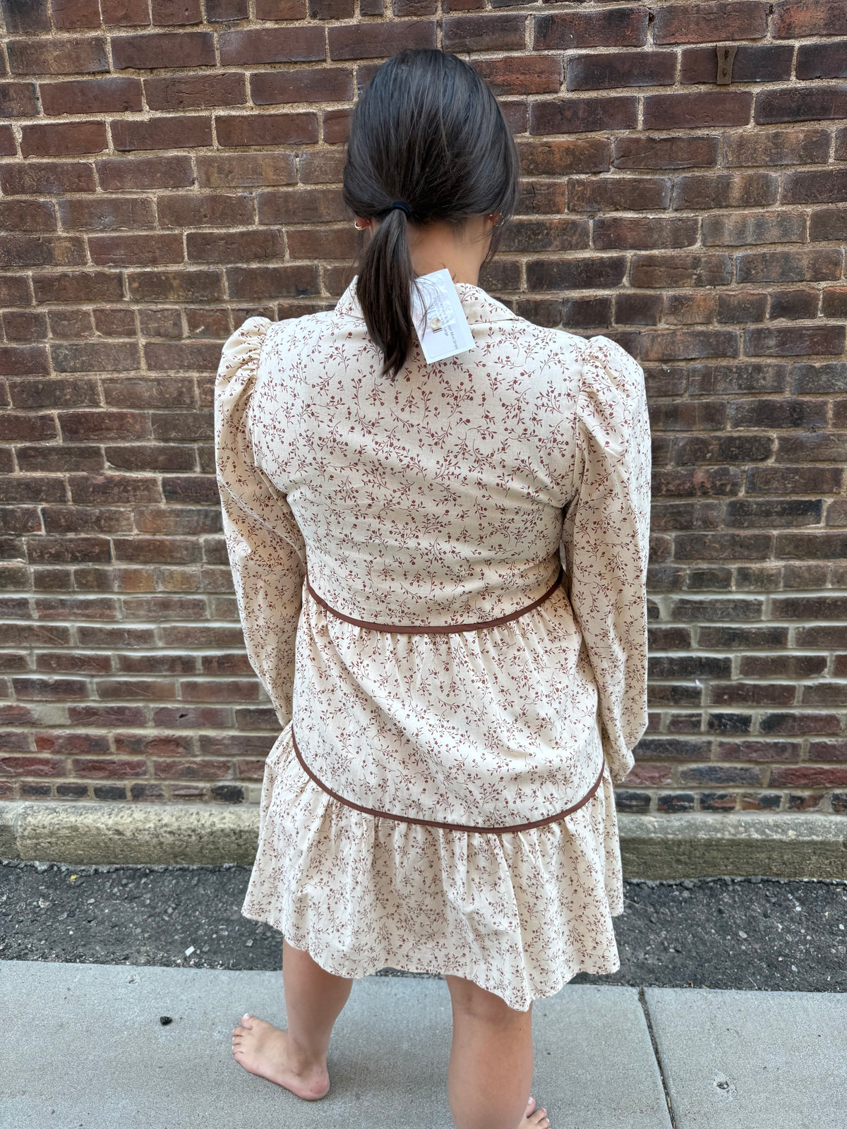 Autumn Bloom Floral Babydoll Mini Dress