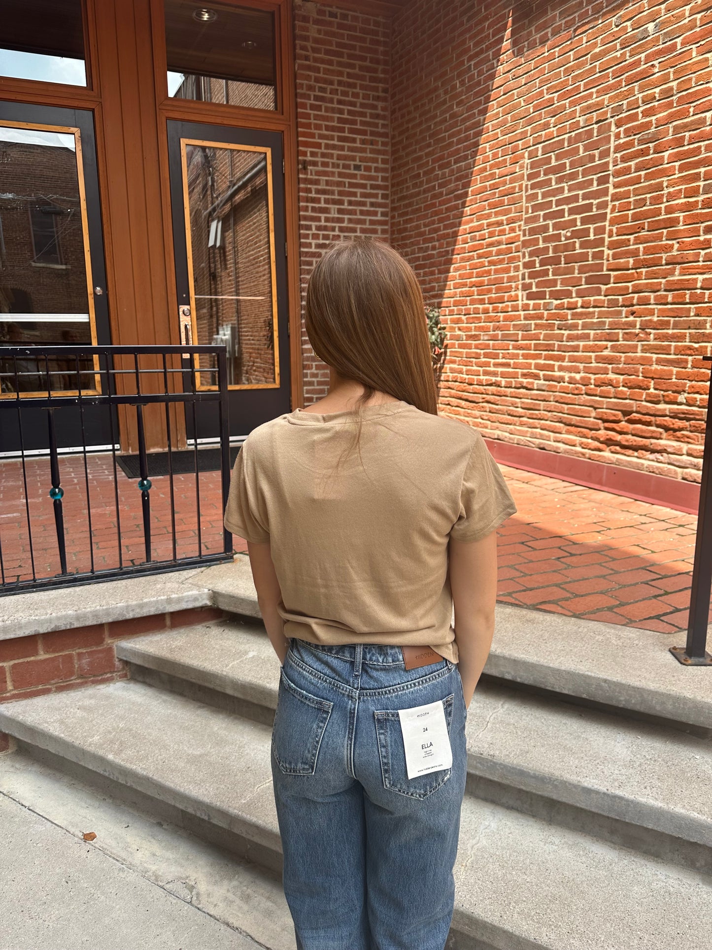 Tourist Knit Jersey Tee in Desert Tan