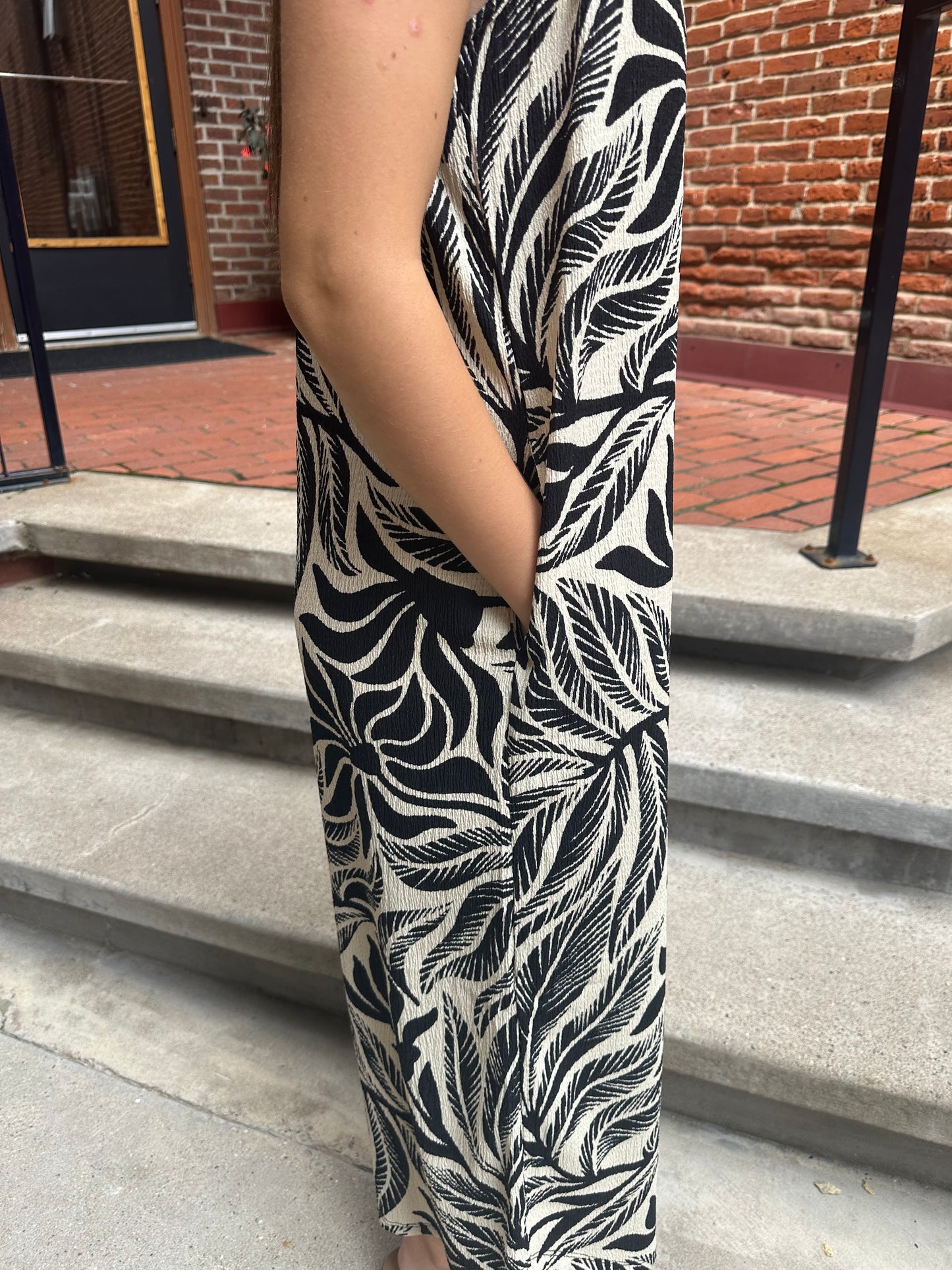 Flared Palm Jumpsuit