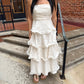 Molly Jacquard Tiered Maxi Dress in Cream