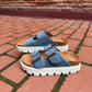 Jazmin Taupe Platform Sandals in Navy