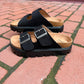 Jazmin Taupe Platform Sandals in Black