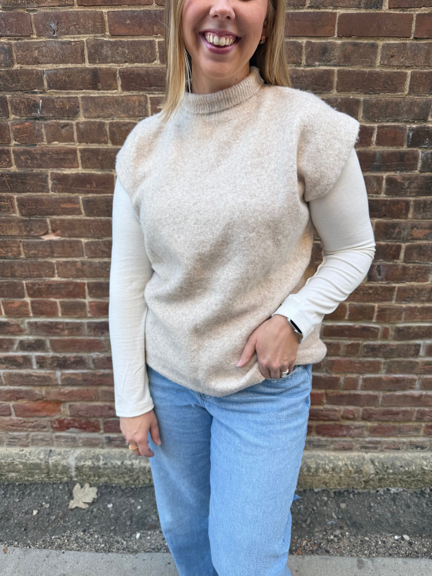 Willow Turtle Neck Cap Sleeve Sweater