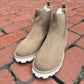 The Gianna Khaki Chunky Sole Chelsea Fall Boot