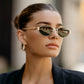 Verona Gold Frame Black Lens Sunglasses
