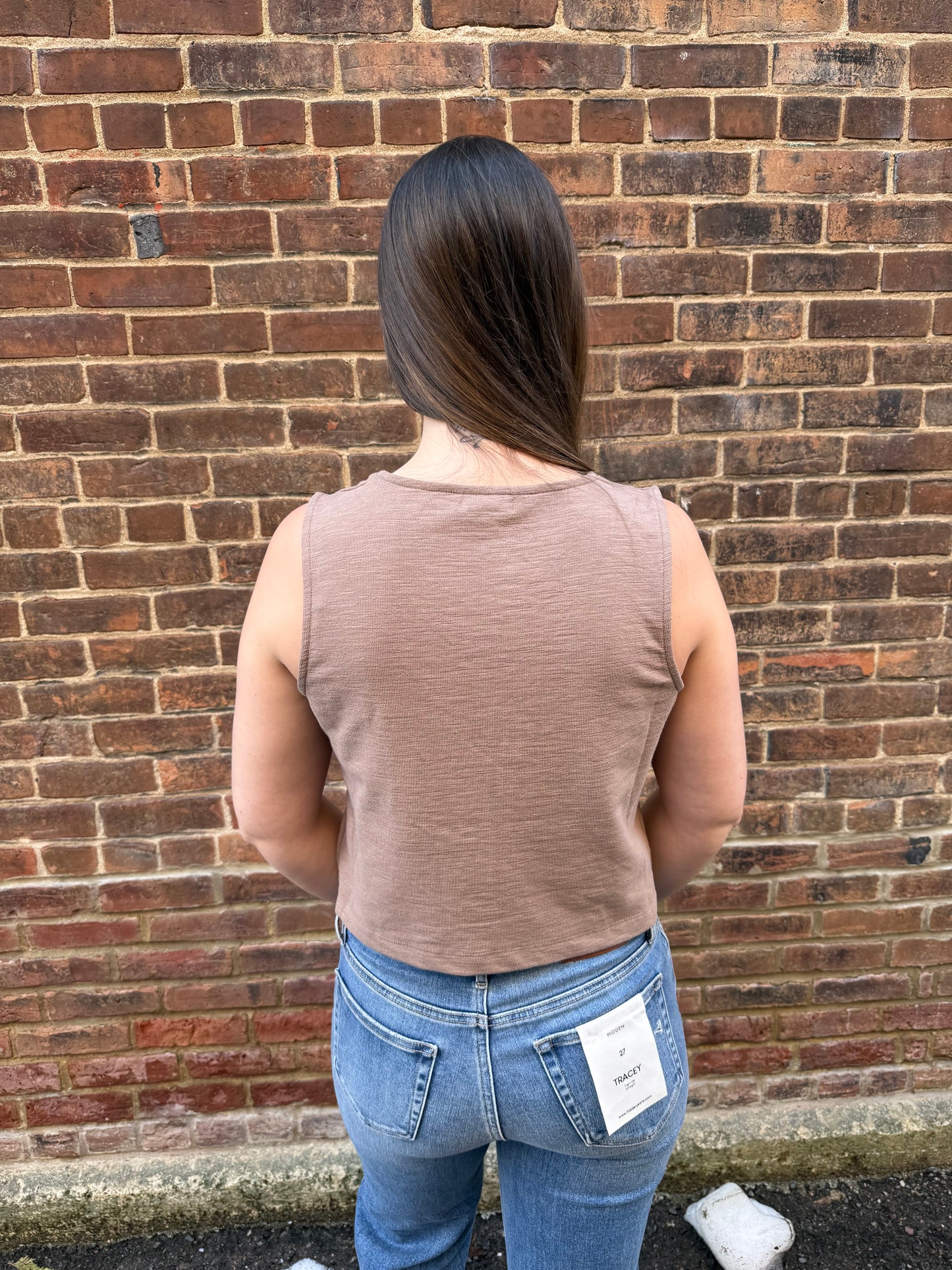 Noelle Textured Tank Top in Milk Shake