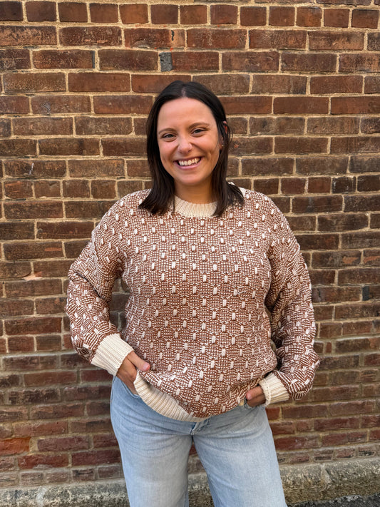 Kellie Two-Toned Texture Weave Sweater