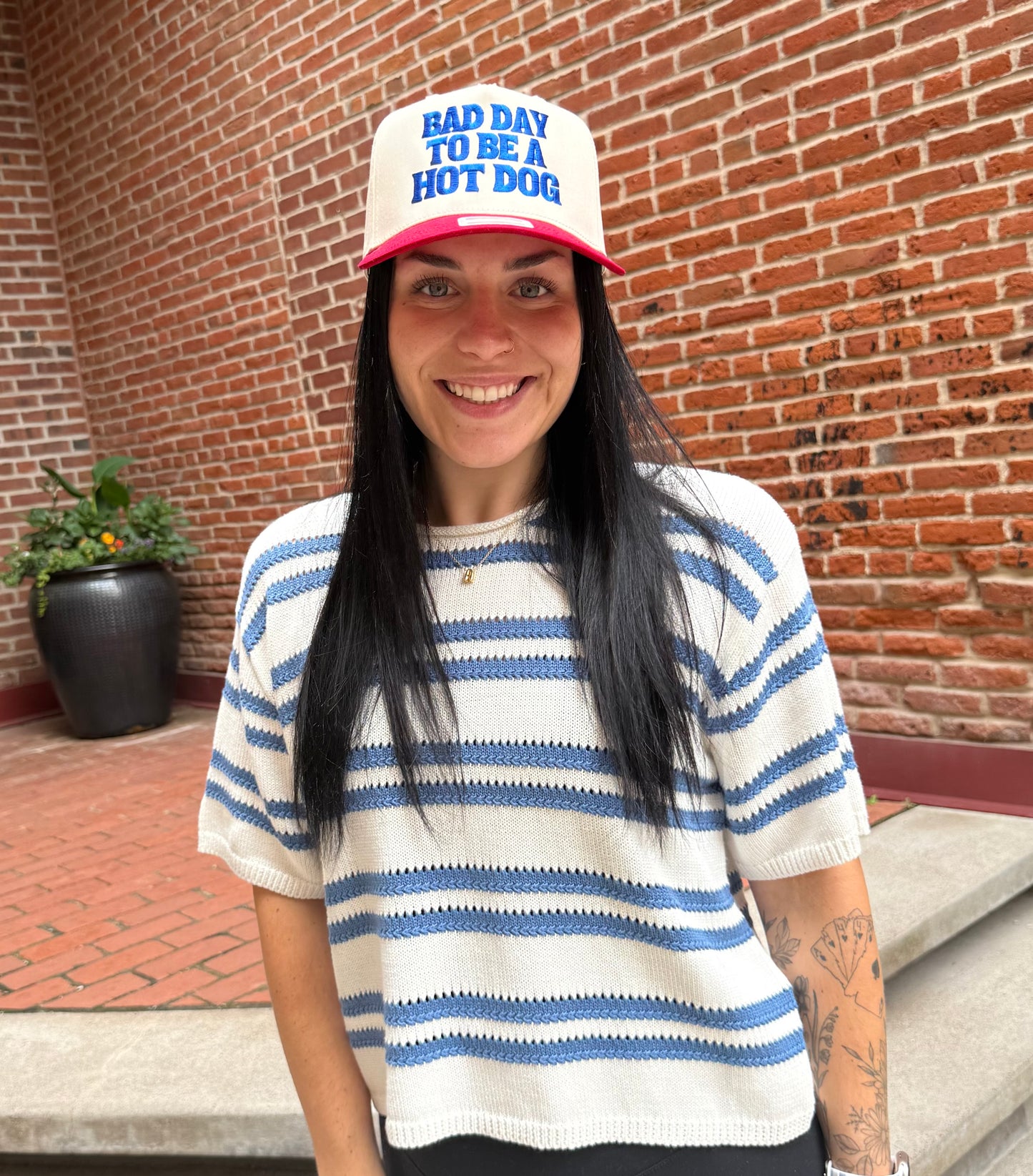 Prado Striped Sweater in Lake Blue