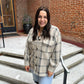 Toni Plaid Tucker Jacket in Crystal Grey