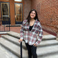 Selena Cream, Navy, Red & Green Plaid Flannel