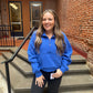 Drea Half-Zip Cropped Half Zip in Cobalt