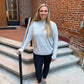 Hadley Mini Waffle Sweater In Heather Grey