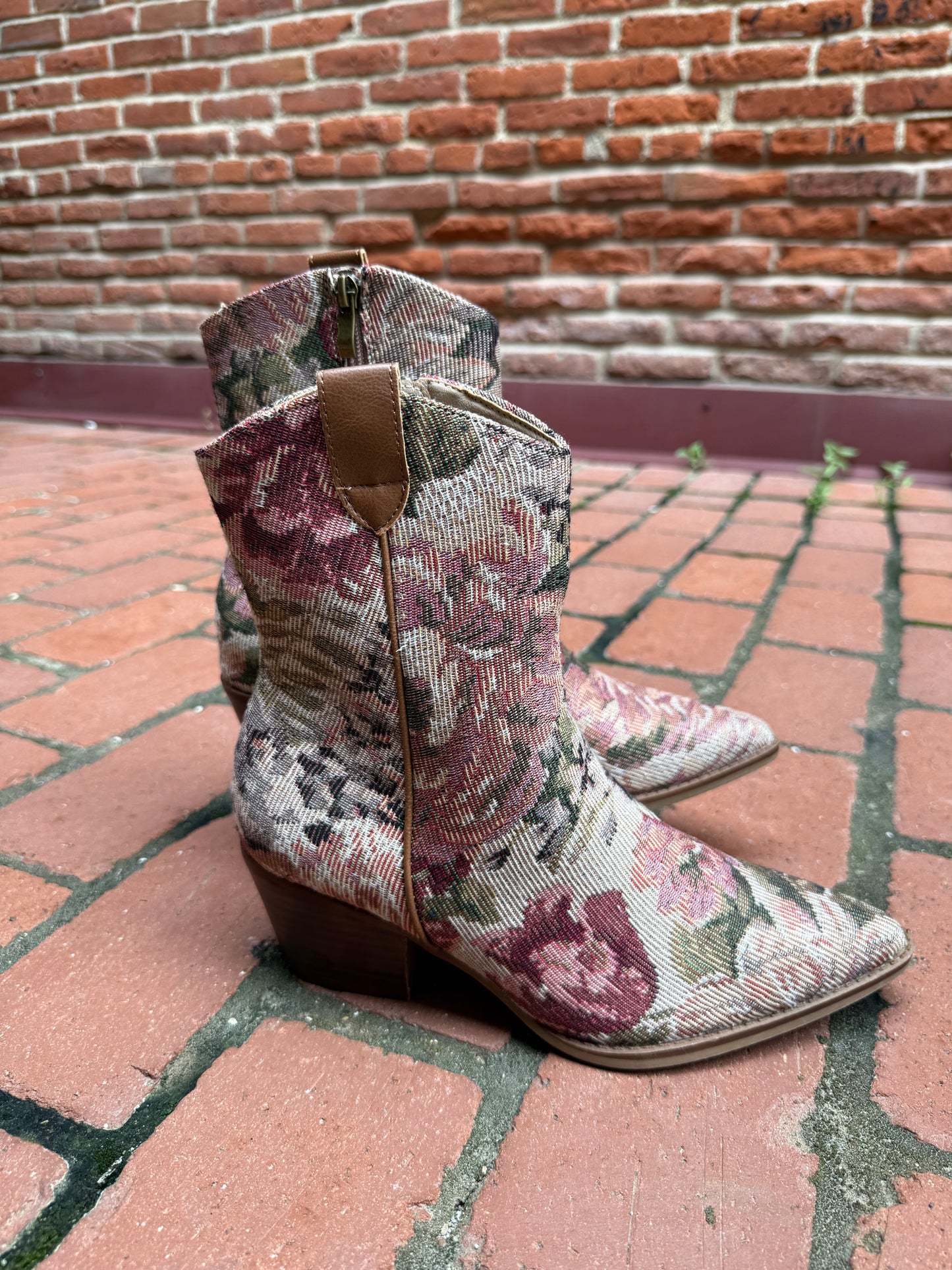 The Karina Mauve Tapestry Fall Bootie