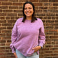 Melanie Violet Acid Wash Fleece Pullover