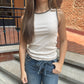 Social Whipstitch Tank in White