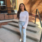 Lisa Open Knit Cropped Sweater in White