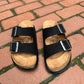 Jazmin Taupe Platform Sandals in Black