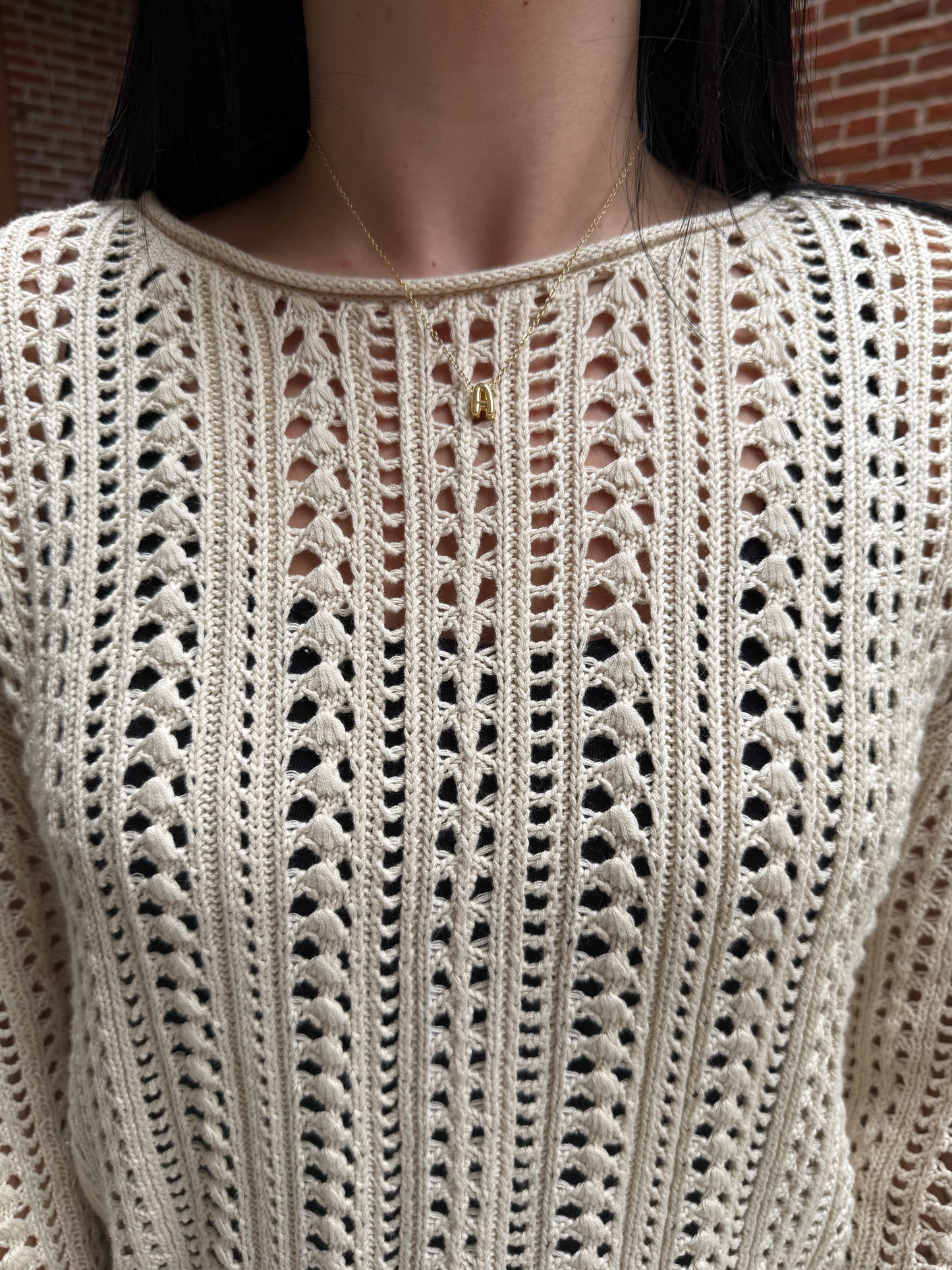 Upland Crochet Sweater in Island Coconut
