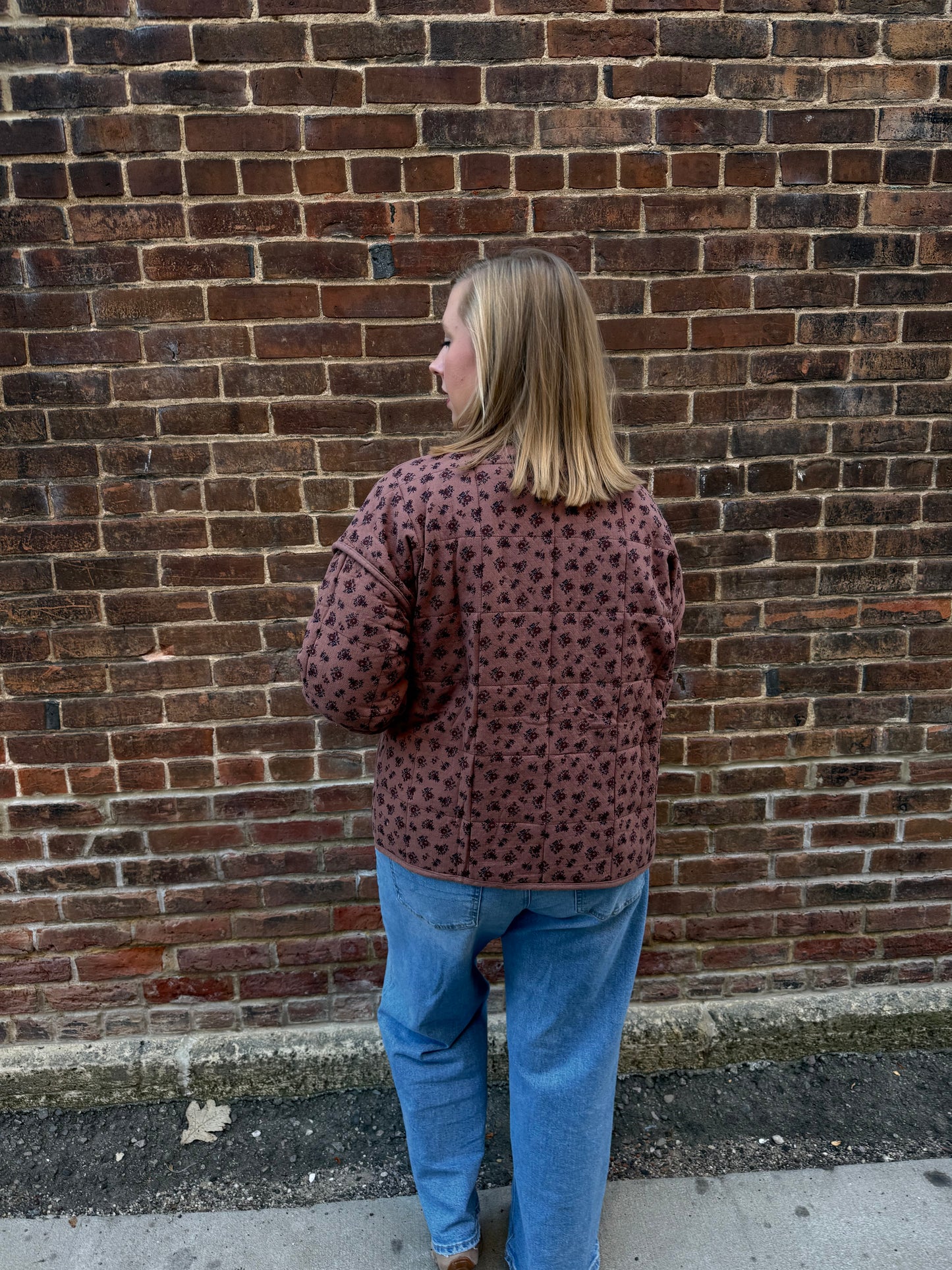 Ashley Button Down Coat in Ditsy Floral