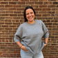 Lucy Raw Edge Grey Sweater