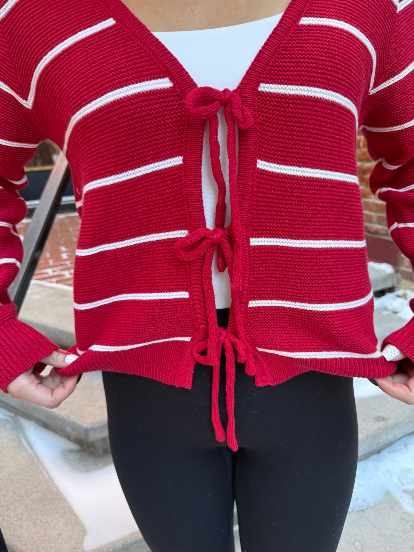 Rachel Bow Tie Sweater in Red