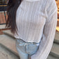 Lisa Open Knit Cropped Sweater in White