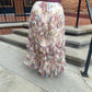 Joni Floral Ruffled Mesh Skirt in Ecru