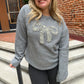 Addyson Bow Crew Sweater in Grey