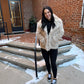Diana Shaggy Notch Collared Faux Fur Coat