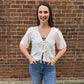 La Belle Linen Top in White