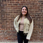 Kara Corduroy Collar Contrast Twill Crop Jacket
