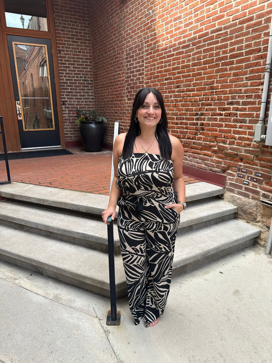 Savannah Pant Romper in Black