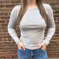 Natural Heather Second Skin Crew Long Sleeve