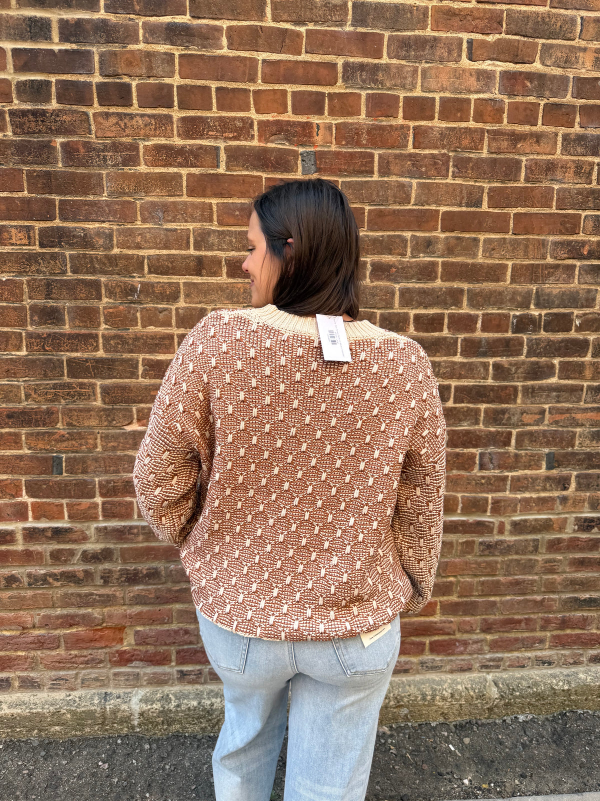 Kellie Two-Toned Texture Weave Sweater