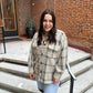 Toni Plaid Tucker Jacket in Crystal Grey