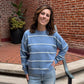 Hannah Striped Sweater in Light Blue