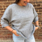 Lucy Raw Edge Grey Sweater