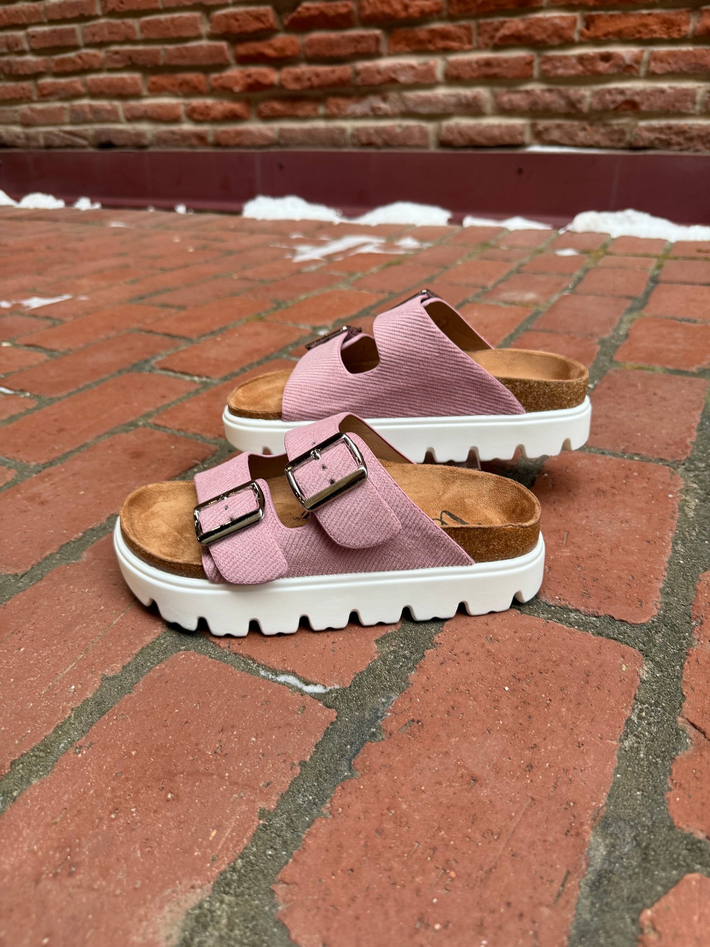 Jazmin Taupe Heels in Pink