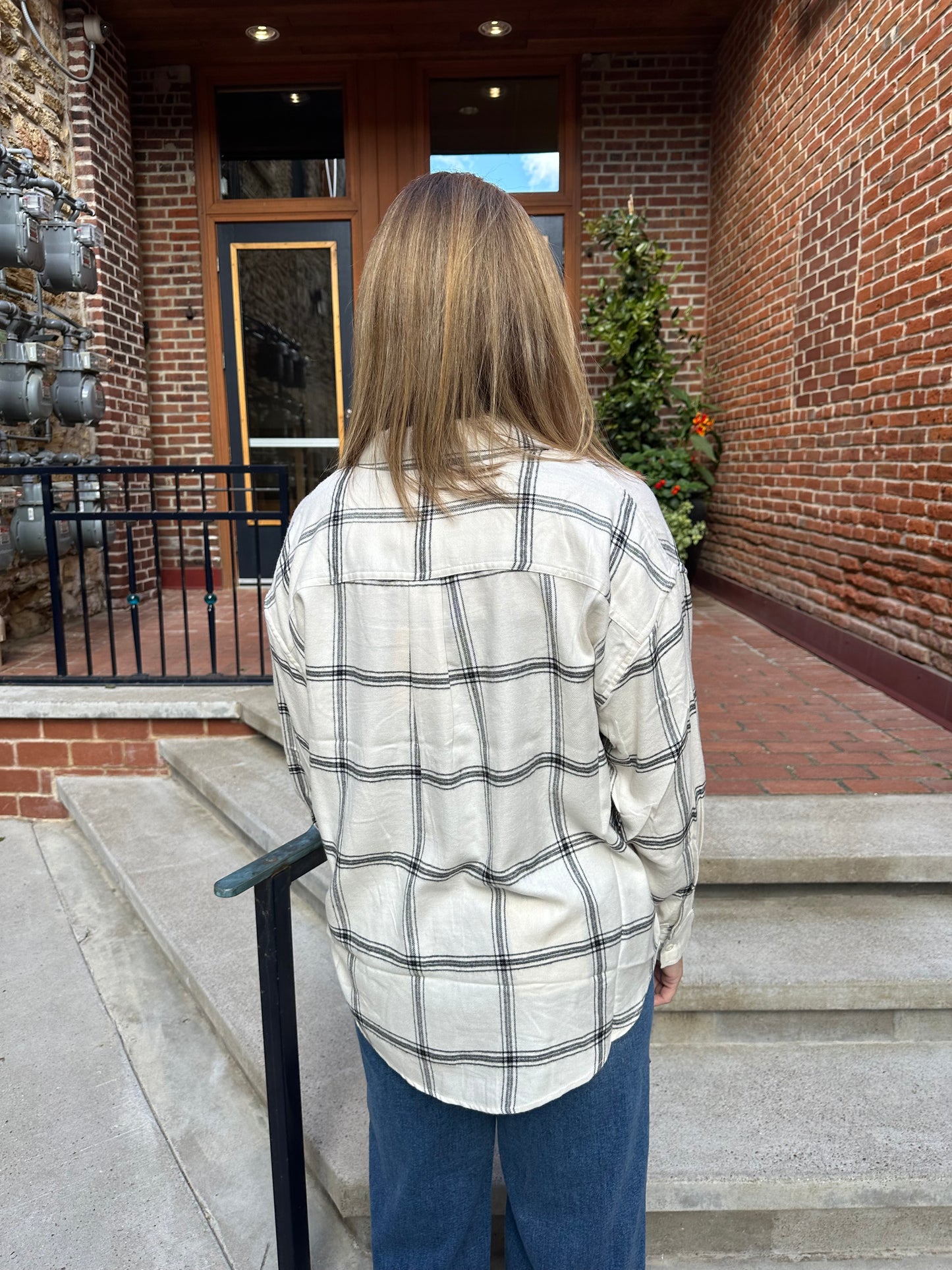 River Plaid Button Up in Sea Salt