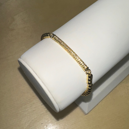 Stainless Steel Danty Bar Bracelet in Gold