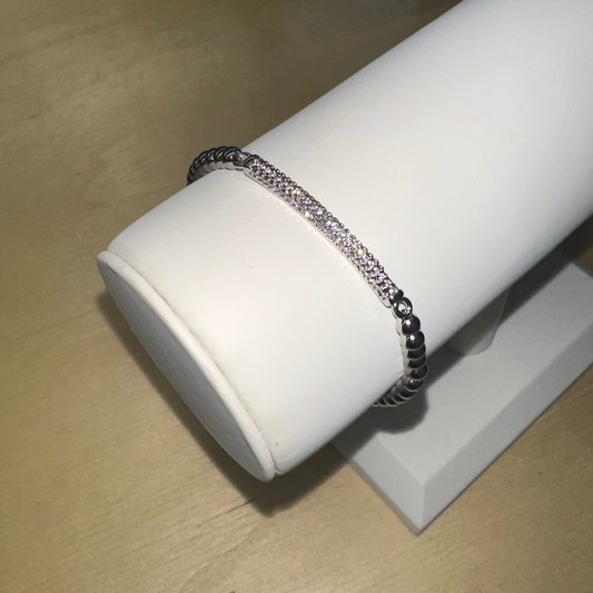 Stainless Steel Danty Bar Bracelet in Silver