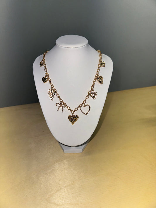 Charm Necklace with Hearts
